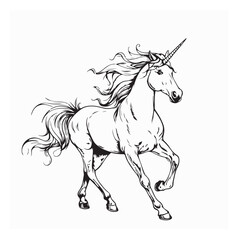 Pegasus Unicorn Images vector illustration isolated on white background.