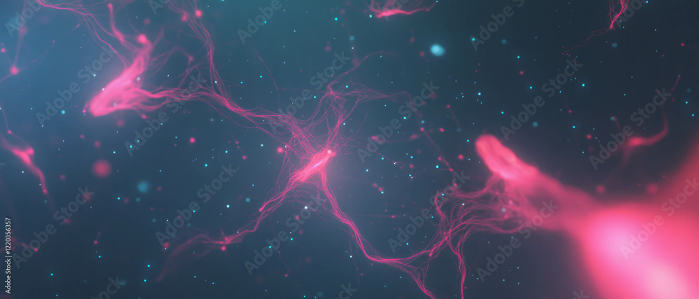 Poster abstract network graphs illustrate connections and data relationships in complex systems