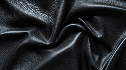 Fototapeta premium High-resolution black leather texture with a natural grain overlay, perfect for luxury design applications