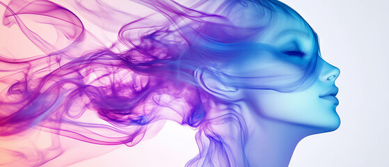 Fototapeta premium Colorful abstract smoke flows gracefully in dynamic iridescent waves