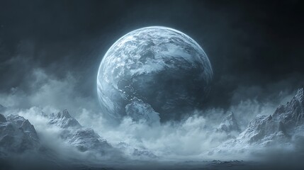 3D rendering of the Earth with clouds around it