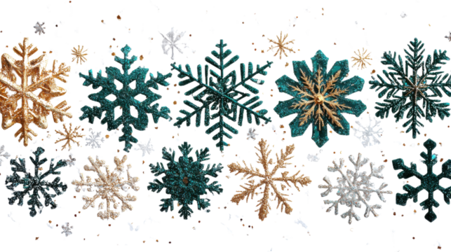 Set of snowflakes on a white background