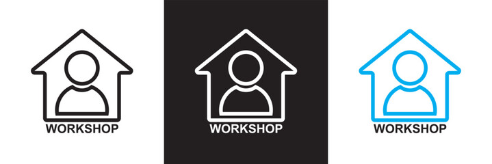 Workshop icon set.  isolated on white and black background. vector illustration. EPS10