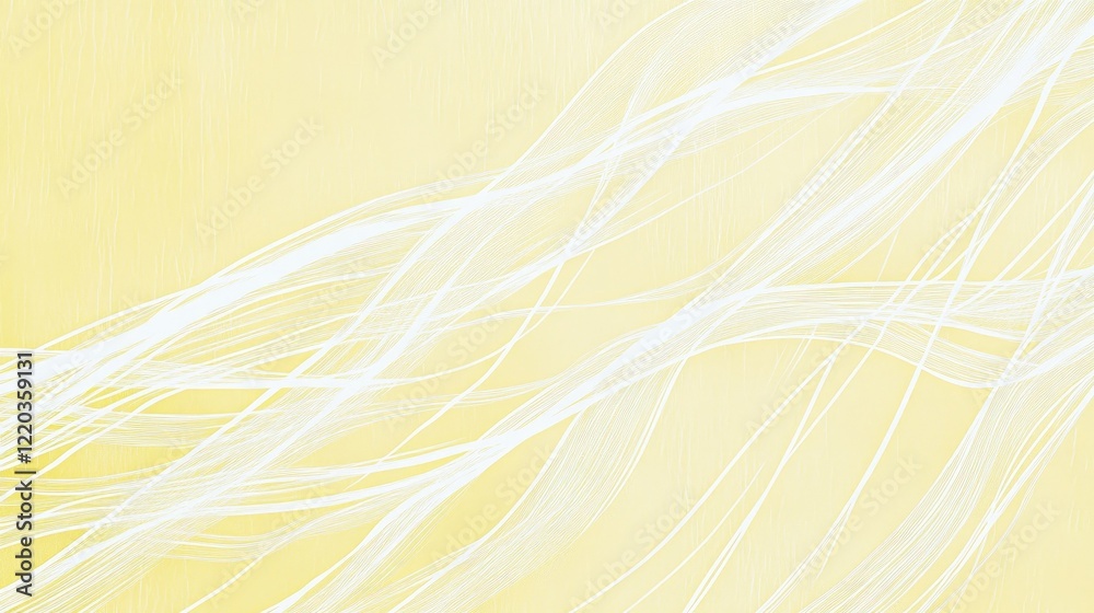 Fototapete minimalist design of white lines on a light yellow surface, showcasing clean and elegant abstract pa