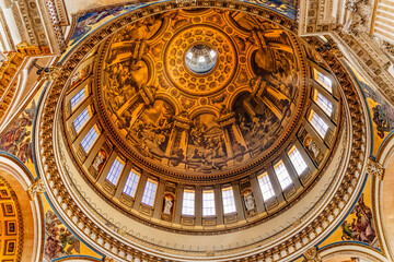 Colorful Dome St Paul Cathedral City London England