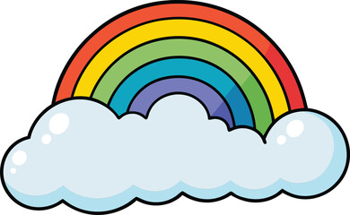 cloud rainbow icon in outline style