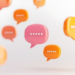 user review experience verified Colorful speech bubbles floating against a soft background, symbolizing communication and dialogue.