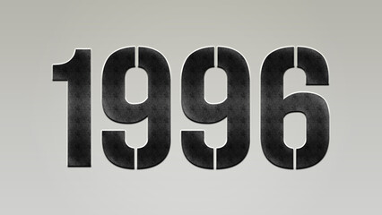 3D Bold metal number 1996 on silver background.