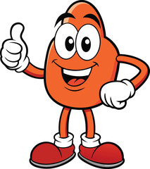 happy orange cartoon mascot character giving thumbs up