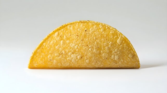 single hard taco shell isolated on white background