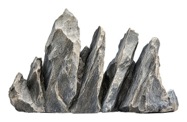 Natural display of rugged rock formations, cut out - stock png.