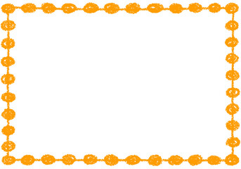 手描きのクレヨン素材　背景　北欧風のモダンなフレーム