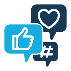 Social Media Icon with Duo Tone Trendy Style