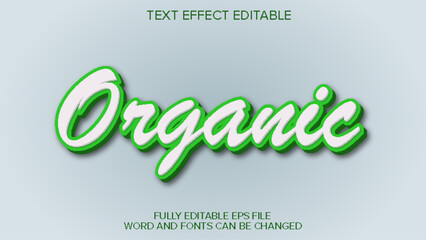Organic text effect, green 3d style editable text effect