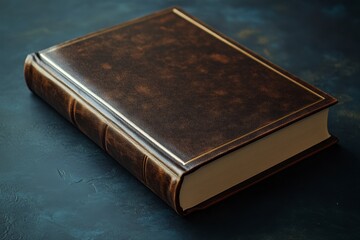 Obraz premium Classic Brown Leather Bound Book on Dark Background
