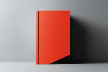 Vibrant Red Book Cover Minimalist Design on Gray Background