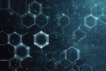 Fototapeta premium Abstract Hexagonal Medical Symbols with Transparent Layers