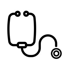 stethoscope icon black with outline style