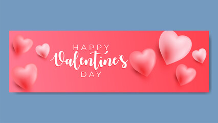 valentine banner card design with cute vibe
