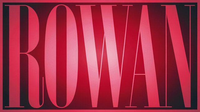name Rowan in bold red design