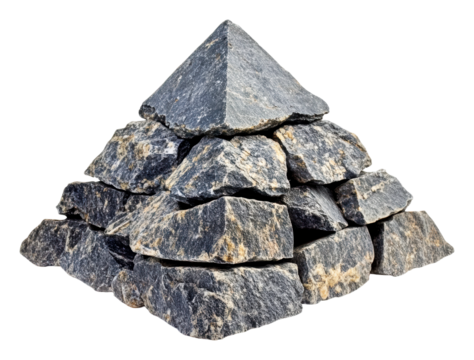 Mini stone pyramid for education, cut out - stock png.