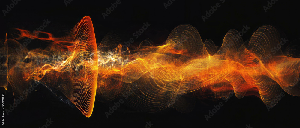 Poster dynamic abstract representations of sound waves and visual music patterns