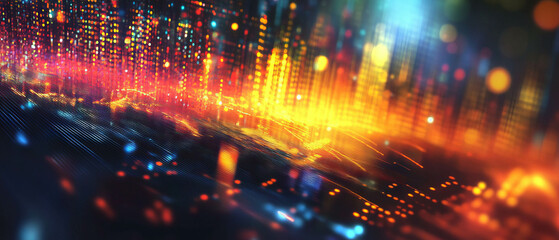 Fototapeta premium Dynamic patterns of sound waves create a vibrant abstract representation
