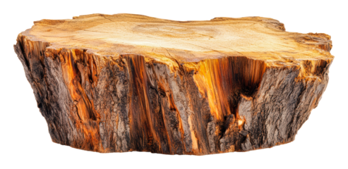 Rustic wooden stump as natural decor piece, cut out - stock png.
