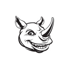 illustration of a smiling rhino mascot