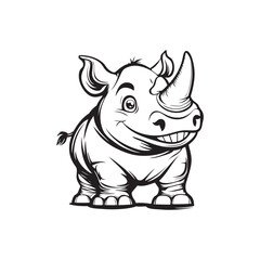 cartoon rhino vector illustration