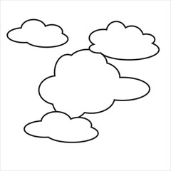 clouds icons isolated on white