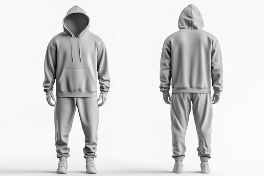 Gray Hoodie and Jogger Set Mockup on Mannequin