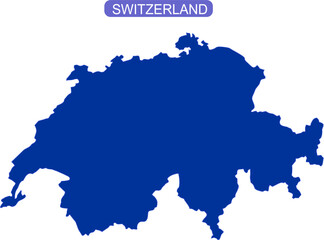Map of Switzerland outline in solid color