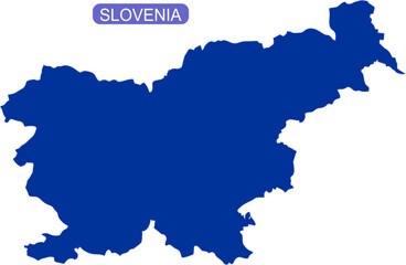Obraz premium Map of Slovenia outline in solid color