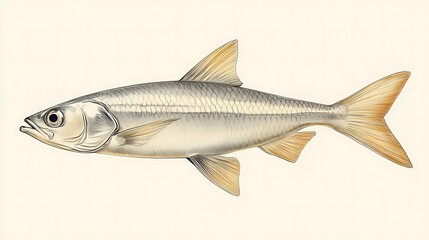 Fototapeta premium Detailed Illustration of a Single Fish Species