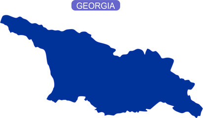 Fototapeta premium Map of Georgia outline in solid color