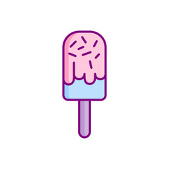 Ice cream vector icon, ice cream stick symbol flat design.