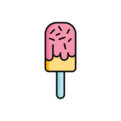 Ice cream vector icon, ice cream stick symbol flat design.