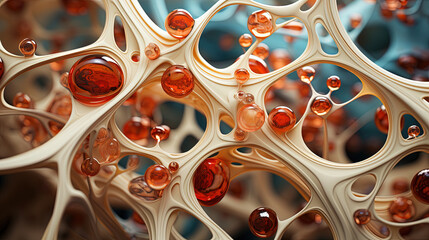 macro art of DNA bone tracture abstract fractal background