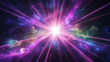 Naklejka premium Vibrant Cosmic Explosion of Light and Energy