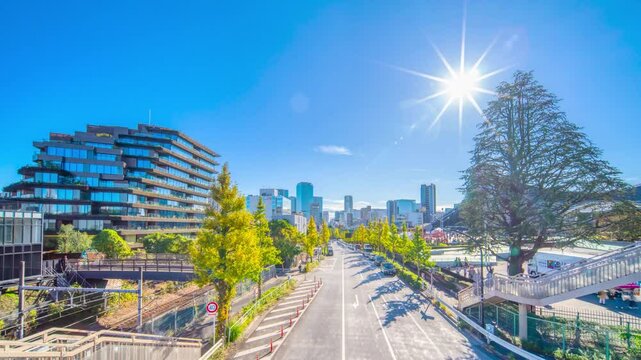 東京・原宿から渋谷を望む　ファイヤー通り　タイムラプス　