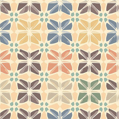 Beautiful seamless pattern featuring floral motifs for ramadan celebrations ideal for muslim cultural designs soft color palette digital art