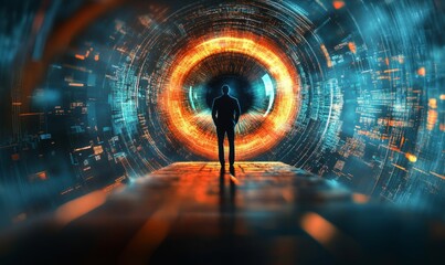 Businessman Using Smartphone For Digital Marketing And Customer Lead Generation Through Advanced Media Technology Graphic Concept In Modern Business Environment, Generative AI