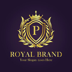 Luxury Gold Monogram Logo - Letter P