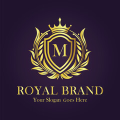 Luxury Gold Monogram Logo - Letter M