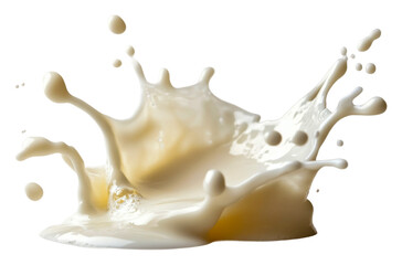 Naklejka premium Milk splash captures dynamic motion in kitchen, cut out - stock png.