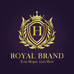 Luxury Gold Monogram Logo - Letter H