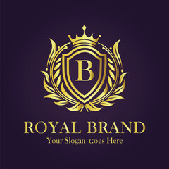 Luxury Gold Monogram Logo - Letter B