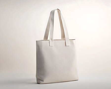 Eco-friendly tote bag with custom branding on a plain white surface