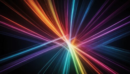 Fototapeta premium Glowing Crisscross Beams of Color